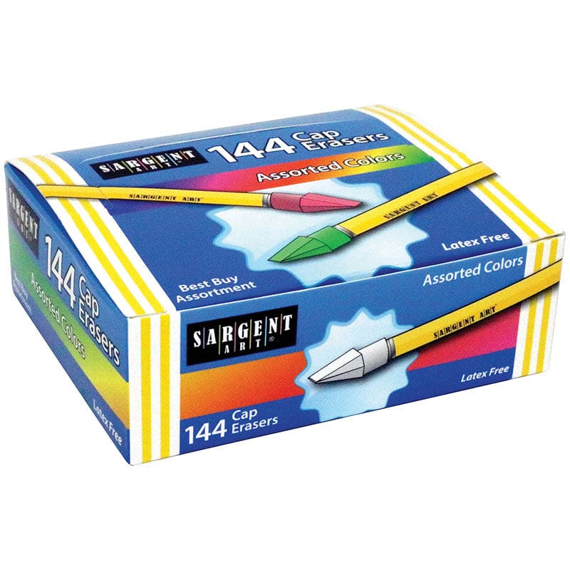 144Ct Asst Colors Cap Eraser (Pack of 10) - Pencils & Accessories - Sargent Art Inc.