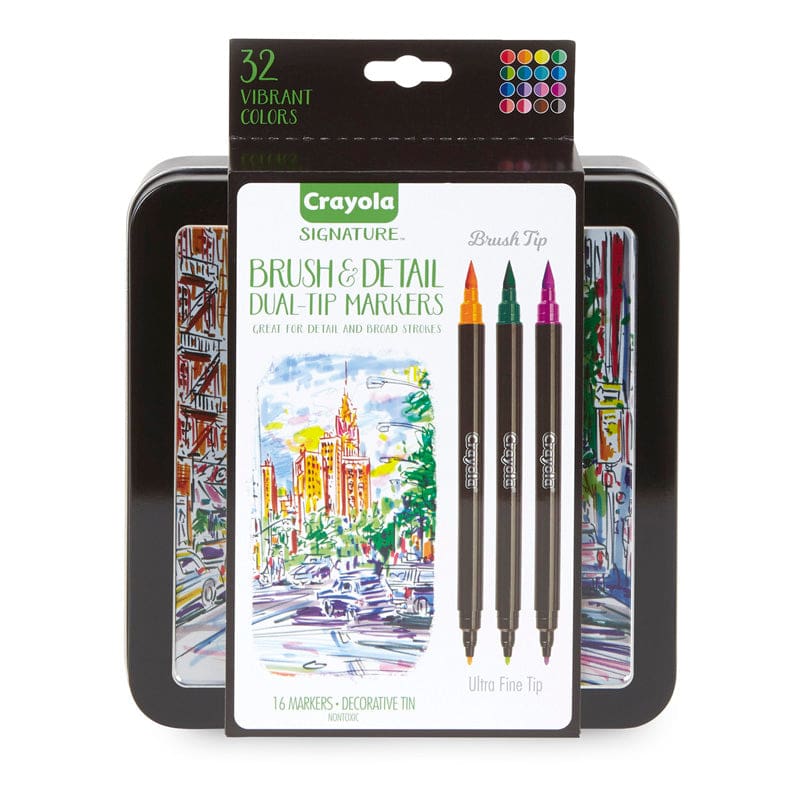 16Ct Brush & Detail Markers Dual-Tip (Pack of 2) - Markers - Crayola LLC