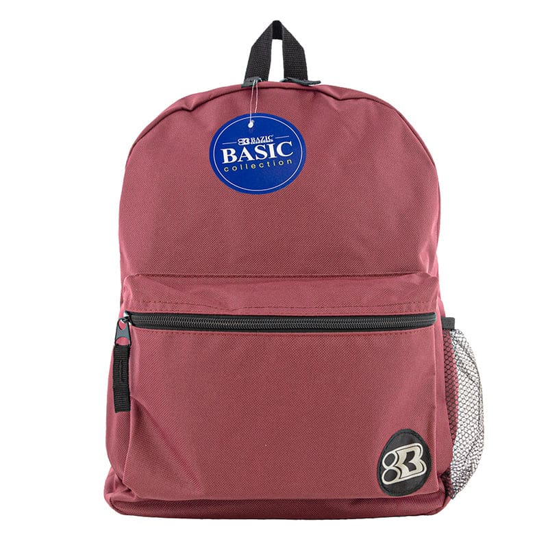 16In Burgundy Basic Backpack (Pack of 6) - Accessories - Bazic Products