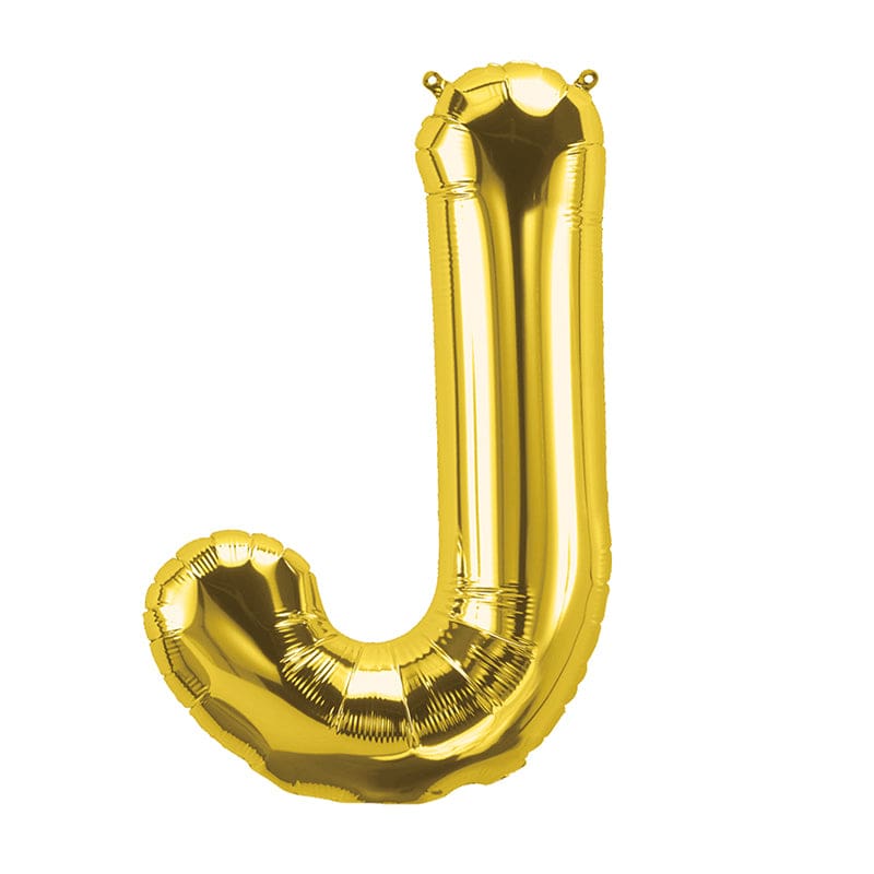 16In Foil Balloon Gold Letter J (Pack of 12) - Accessories - Pioneer Balloon Company