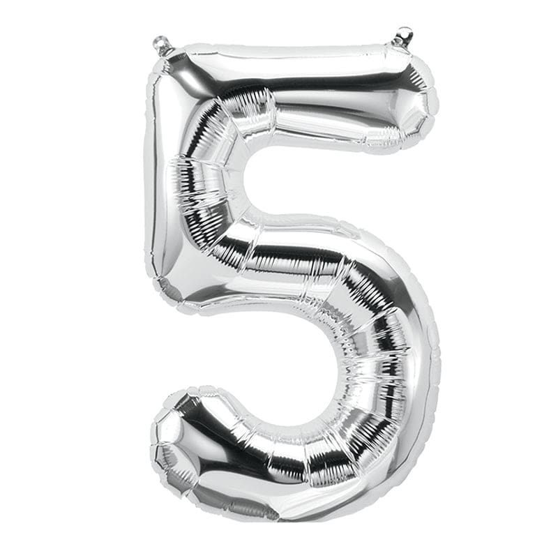 16In Foil Balloon Silver Number 5 (Pack of 12) - Accessories - Pioneer Balloon Company