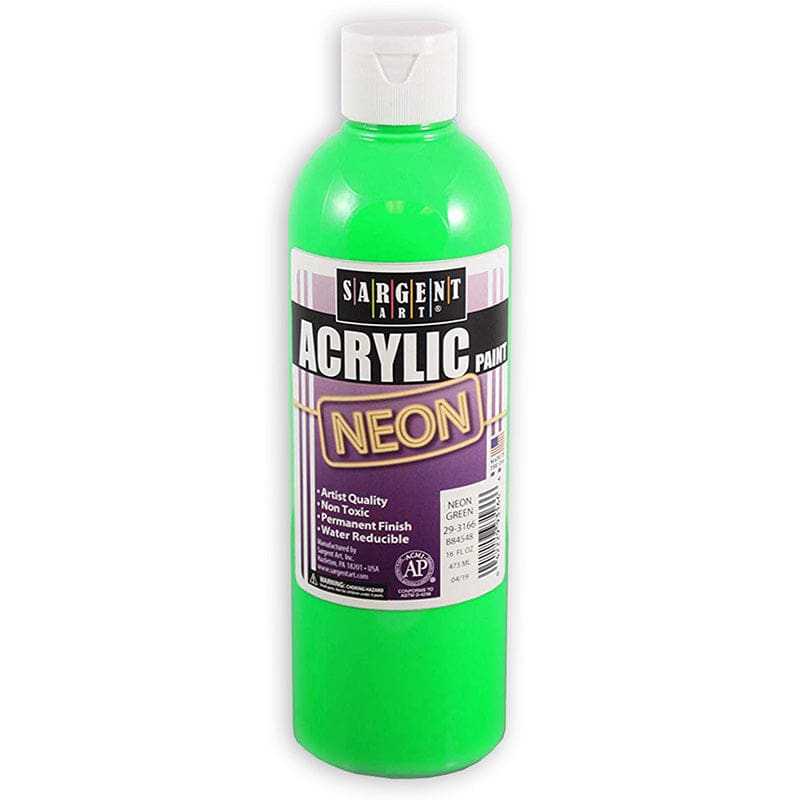 16Oz Neon Acrylic- Green (Pack of 2) - Paint - Sargent Art Inc.