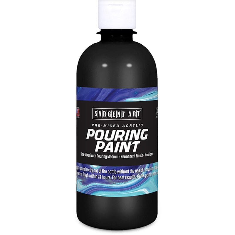 16Oz Pouring Paint Acrylic Black (Pack of 3) - Paint - Sargent Art Inc.