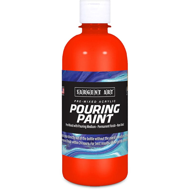 16Oz Pouring Paint Acrylic Red (Pack of 3) - Paint - Sargent Art Inc.