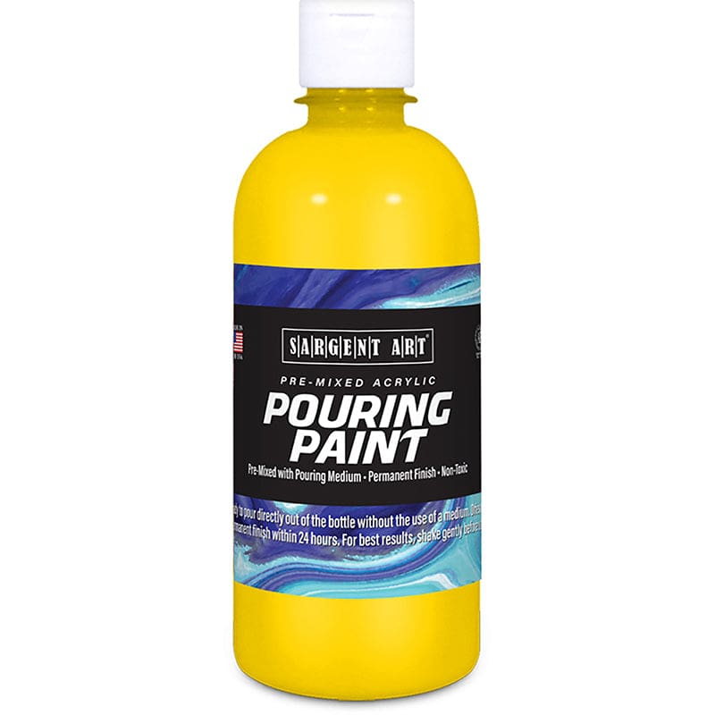 16Oz Pouring Paint Acrylic Yellow (Pack of 3) - Paint - Sargent Art Inc.