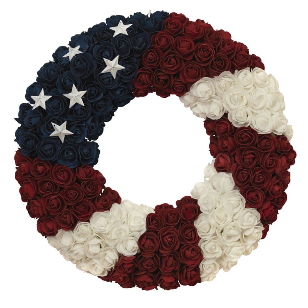 17 Americana Flower Wreath - Seasonal Decorative Accents - Americana Flower