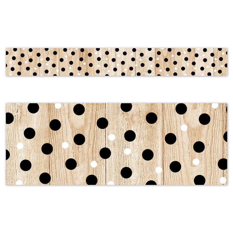 Polka Dots On Wood Cd Ez Border (Pack of 8)
