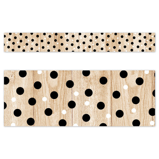 Polka Dots On Wood Cd Ez Border (Pack of 8)