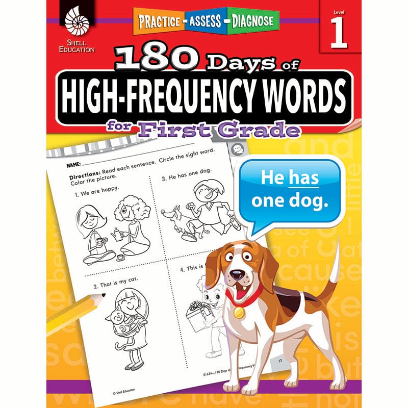 180 Day High Freq Words Gr1 Workbk (Pack of 2) - Sight Words - Shell Education