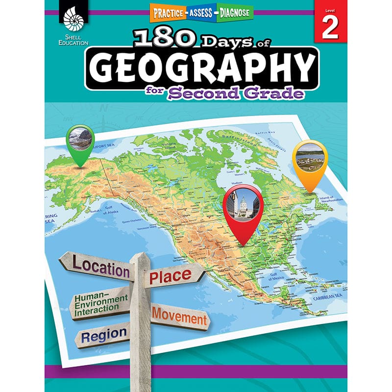 180 Days Of Geography Grade 2 (Pack of 2) - Geography - Shell Education