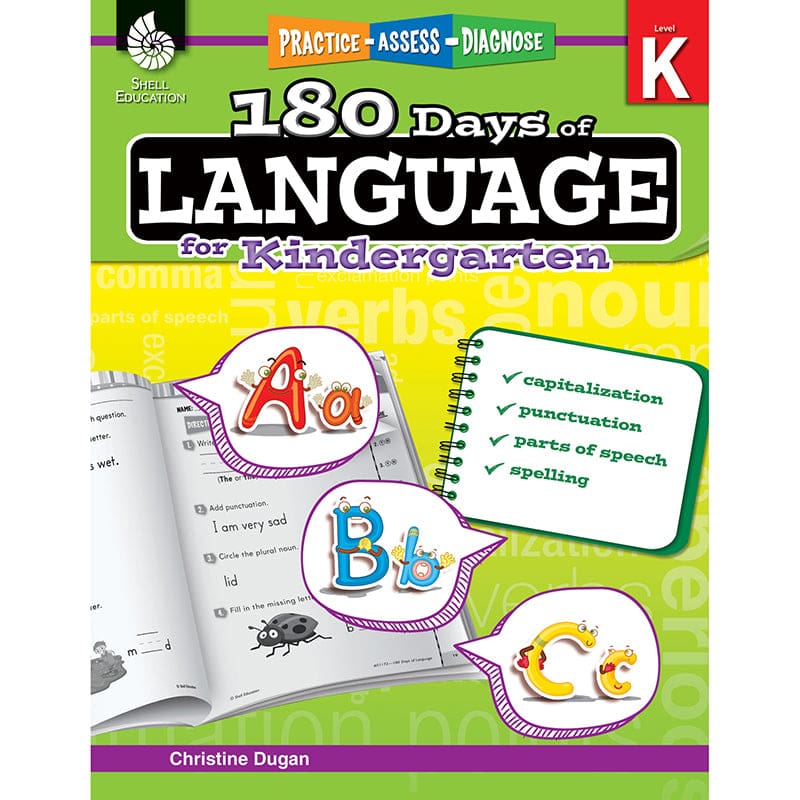 180 Days Of Language Gr K (Pack of 2) - Language Skills - Shell Education