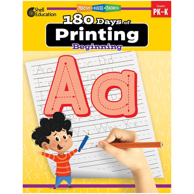 180 Days Of Printing Beginning (Pack of 2) - Handwriting Skills - Shell Education