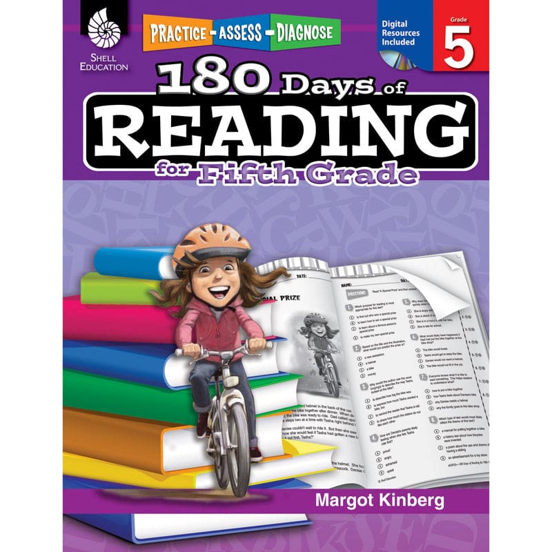 180 Days Of Reading Book For Fifth Grade (Pack of 2) - Reading Skills - Shell Education