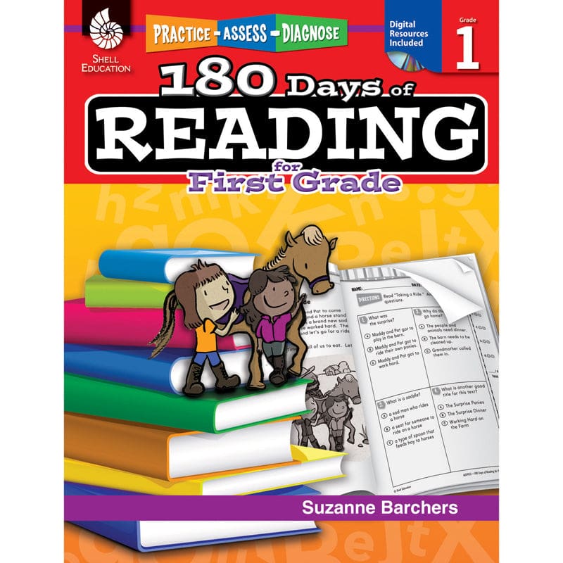 180 Days Of Reading Book For First Grade (Pack of 2) - Reading Skills - Shell Education