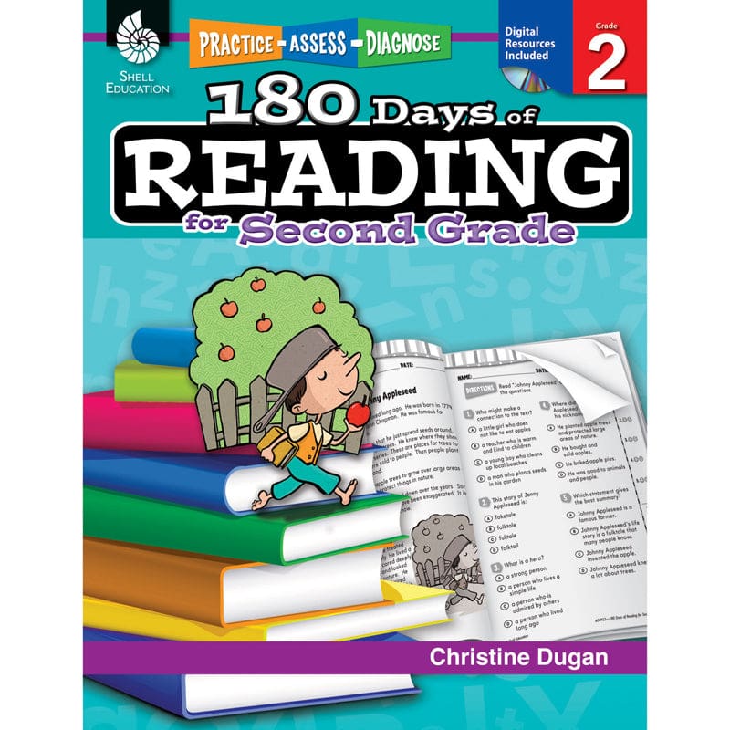 180 Days Of Reading Book For Second Grade (Pack of 2) - Reading Skills - Shell Education