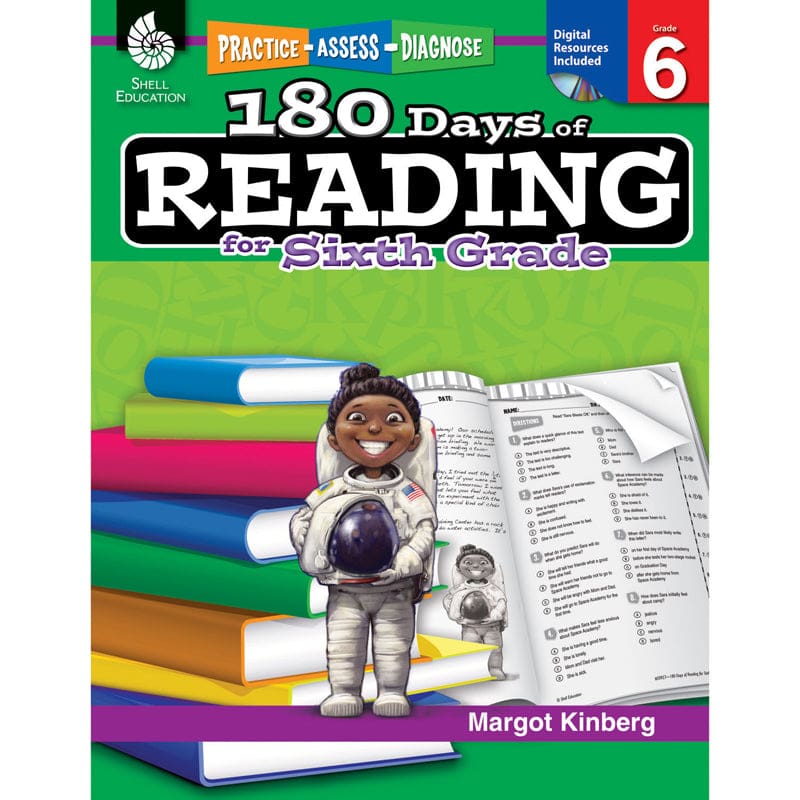 180 Days Of Reading Book For Sixth Grade (Pack of 2) - Reading Skills - Shell Education