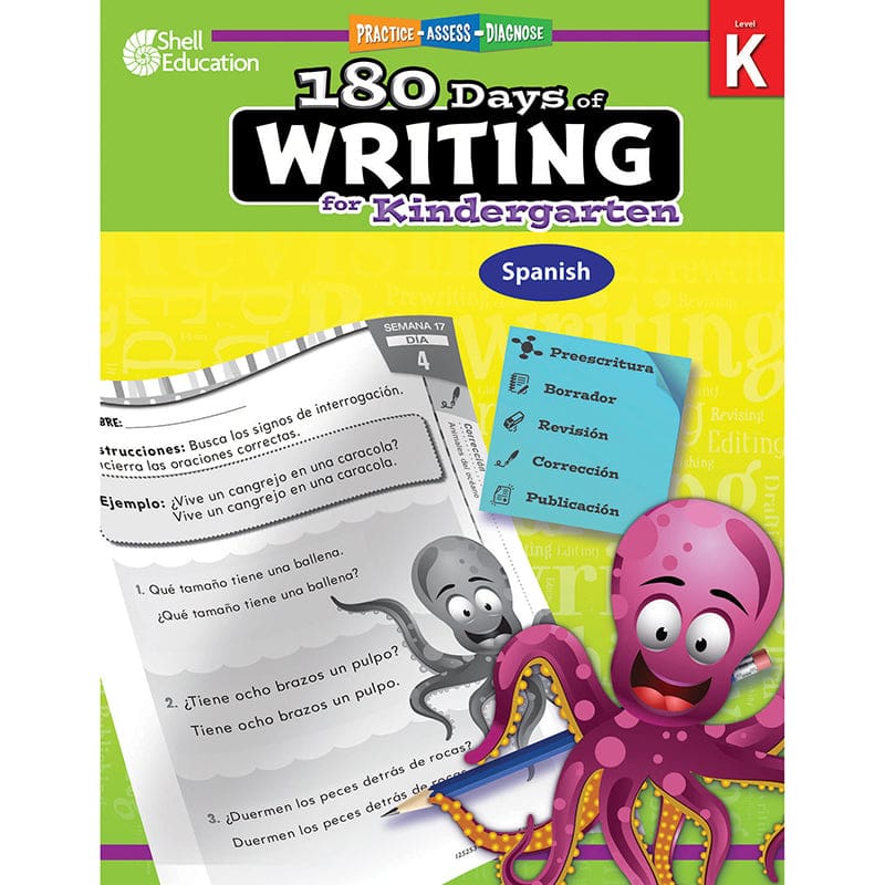 180 Days Of Writing Gr K Spanish (Pack of 2) - Language Arts - Shell Education