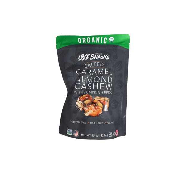180 Snacks 180 Snacks Organic Salted Caramel Almond Cashews With Pumpkin Seeds, 15 Ounce