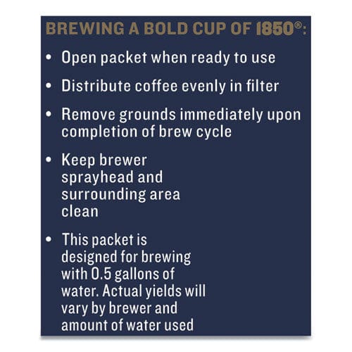 1850 Coffee Fraction Packs Black Gold Dark Roast 2.5 Oz Pack 24 Packs/carton - Food Service - 1850