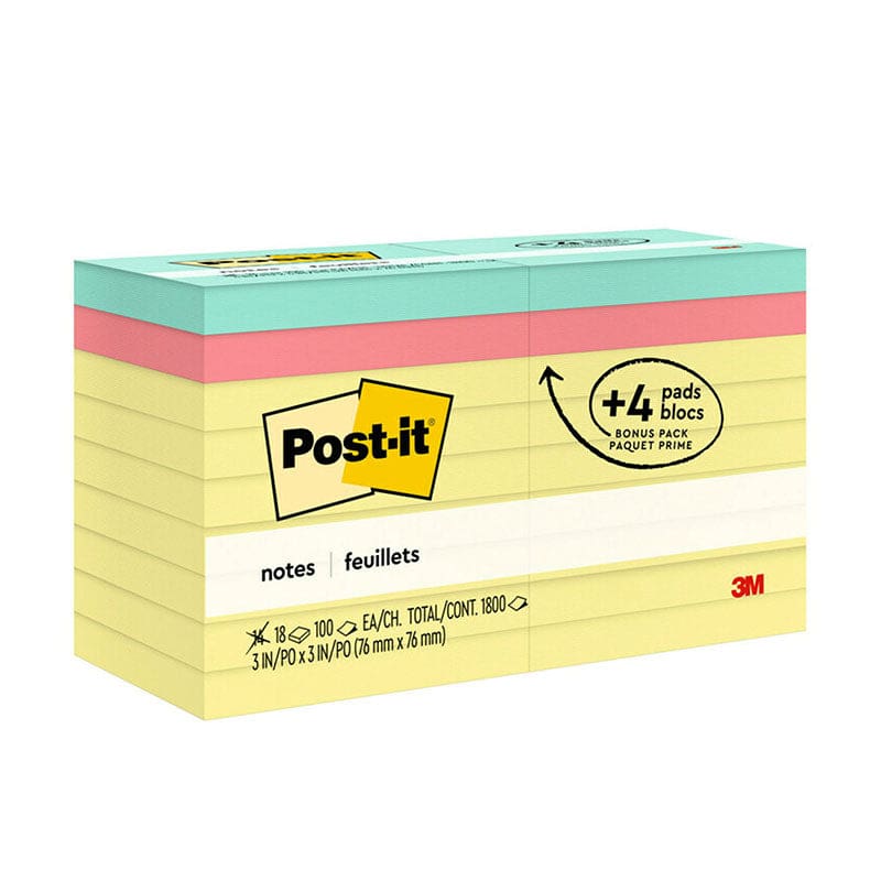 18Ct 3X3 Post It Note Value Pack - Post It & Self-Stick Notes - 3M Company