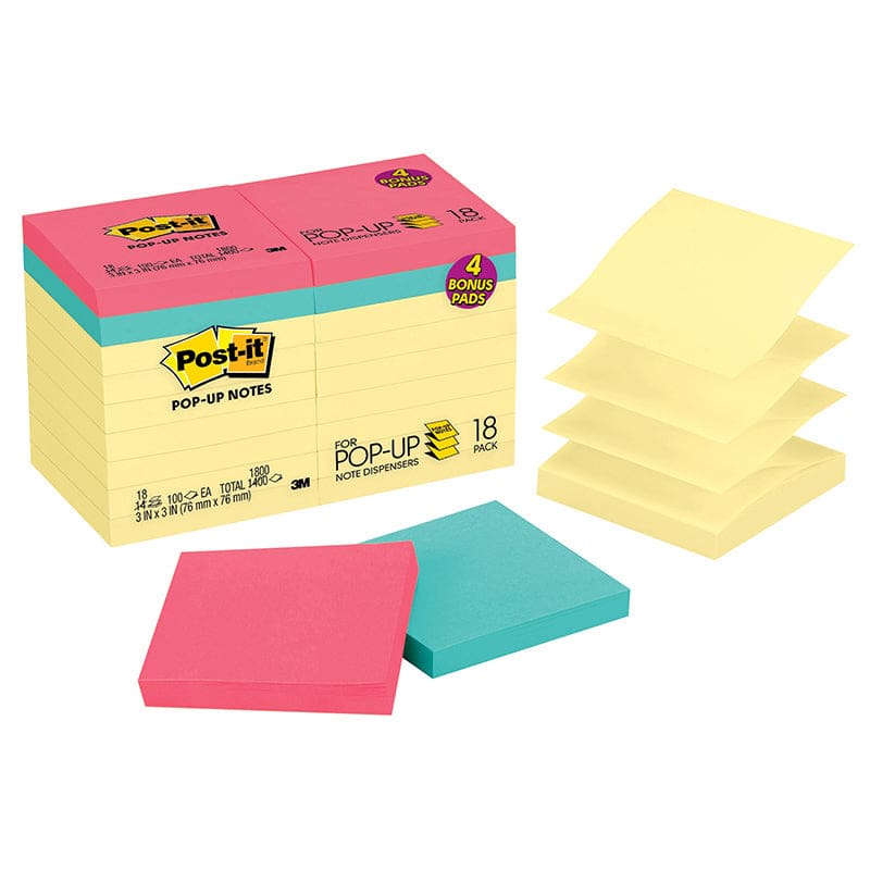 18Ct 3X3 Post It Pop Up Notes - Post It & Self-Stick Notes - 3M Company