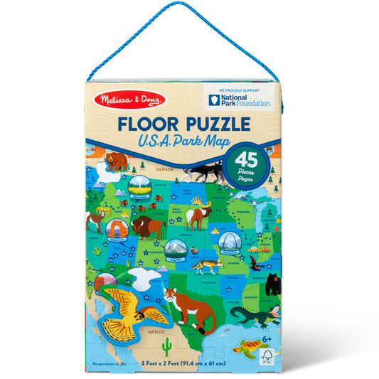 Natl Parks Floor Puzzl Usa Park Map (Pack of 2)
