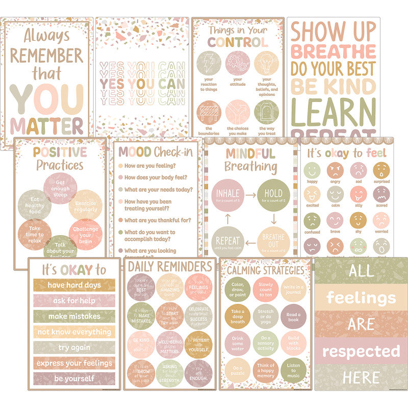 Positive Practices Sml Poster Pack Terrazzo Tones (Pack of 2)