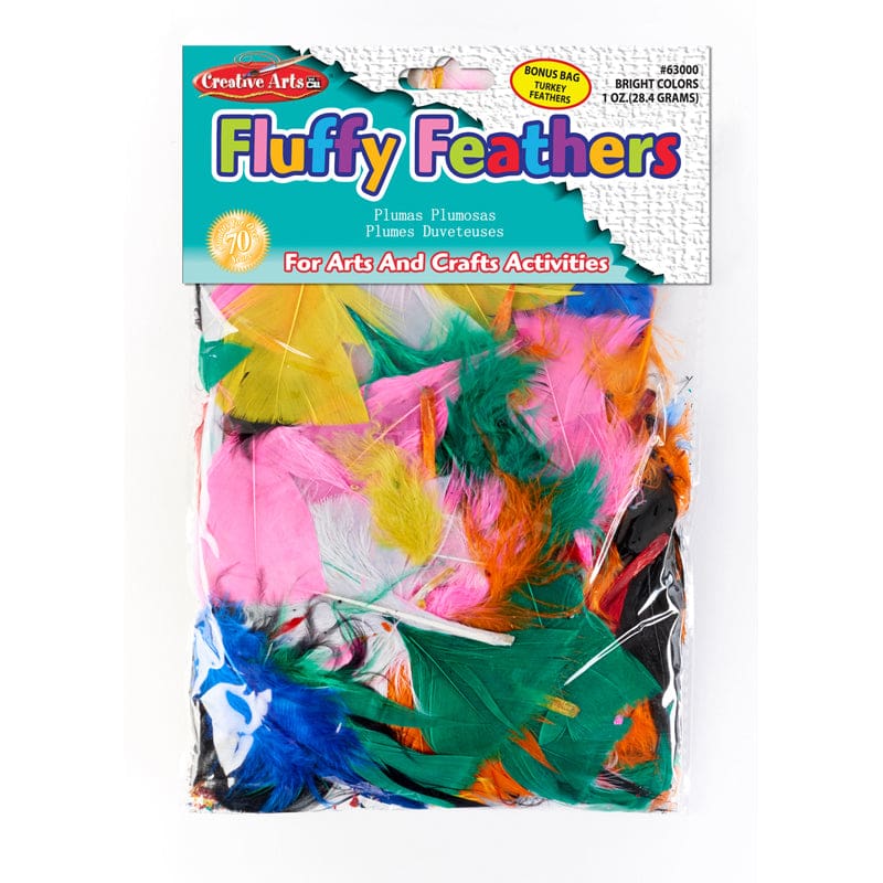 1Oz Bright Fluffy Turkey Feathers (Pack of 10) - Feathers - Charles Leonard