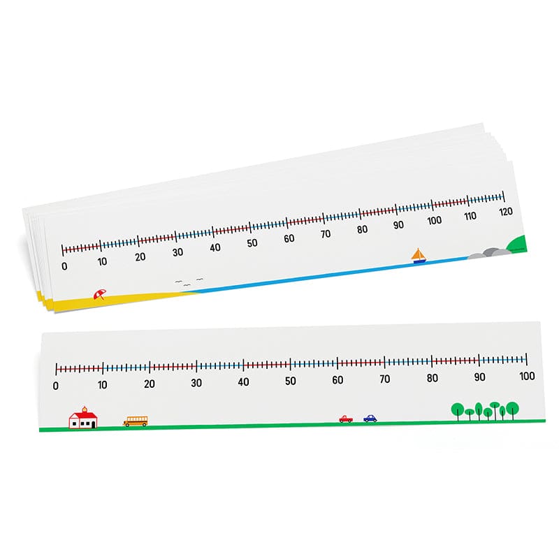 2 Sided Num Lines 0-100/0-120 10Set Write On/Wipe Off (Pack of 6) - Number Lines - Didax
