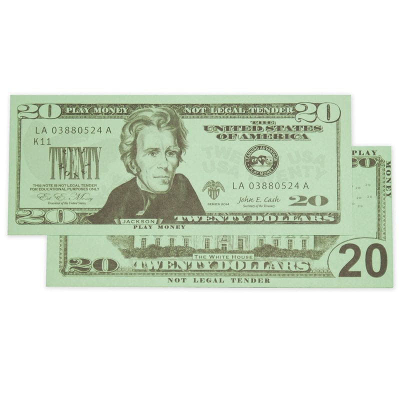 $20 Bills Set 100 Bills (Pack of 10) - Money - Learning Advantage