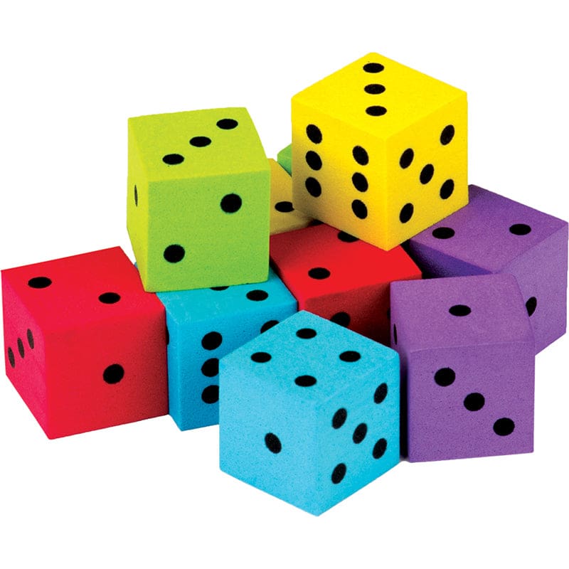 20 Pack Foam Colorful Dice (Pack of 8) - Dice - Teacher Created Resources