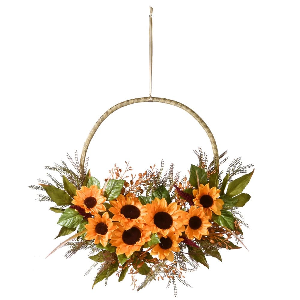 20 Sunflower Wreath on Decorative Ring - Decorative Wall Accents - Unknown