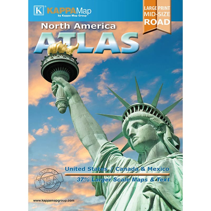 2022 N America Mid-Size Road Atlas (Pack of 3) - Maps & Map Skills - The Map Shop / Kappa Map Group