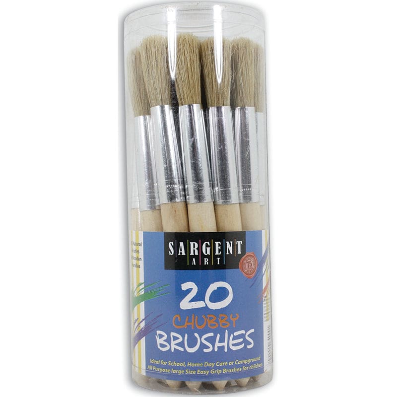 20Ct Jumbo Brushes Plastic Handles In Canister (Pack of 2) - Paint Brushes - Sargent Art Inc.
