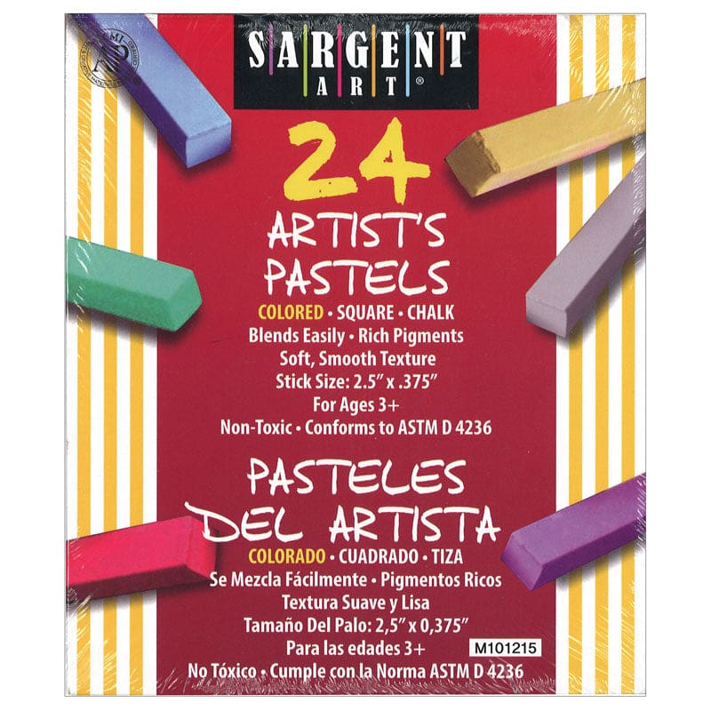 24Ct Assorted Color Artists Chalk Pastels Lift Lid Box (Pack of 3) - Pastels - Sargent Art Inc.
