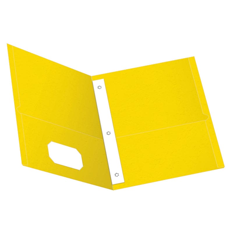 25Ct Ylw 2 Pocket Portfolio with Prong - Folders - Tops Products