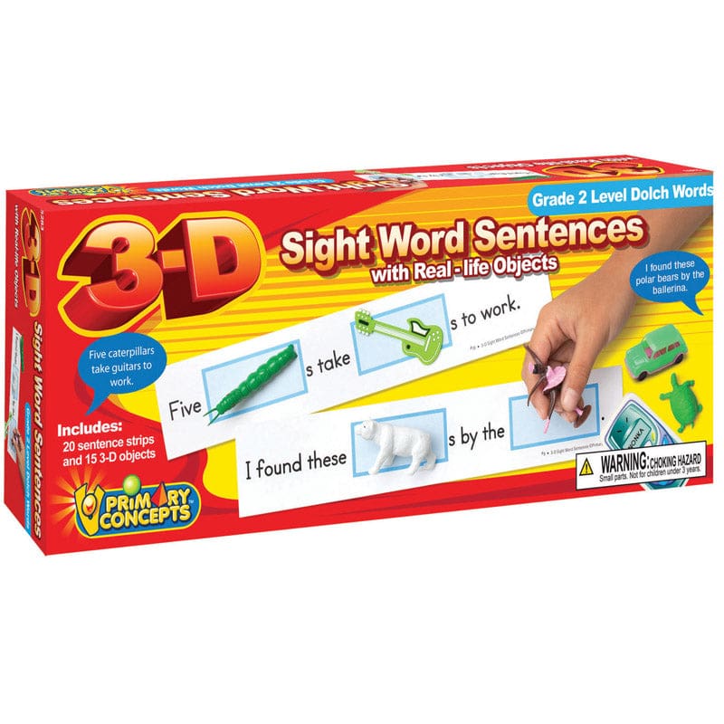 3-D Sight Word Sentences Grade 2 Level Dolch Words - Sight Words - Primary Concepts Inc