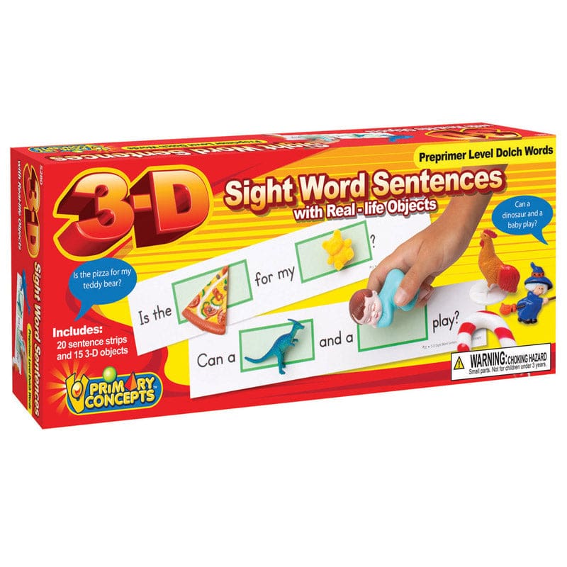 3-D Sight Word Sentences Preprimer Level Dolch Words - Sight Words - Primary Concepts Inc