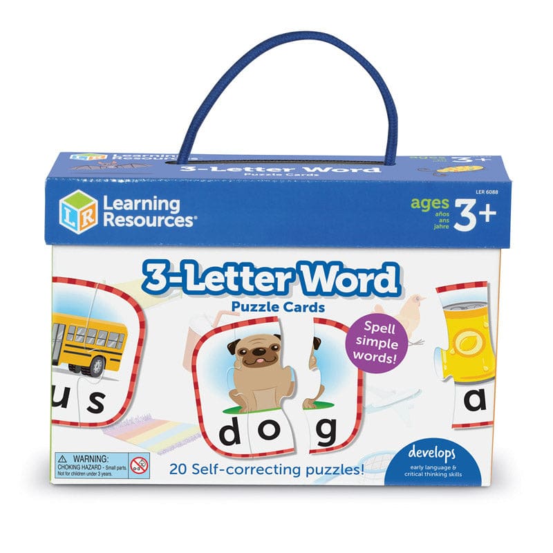 3-Letter Word Puzzle Cards (Pack of 3) - Language Arts - Learning Resources
