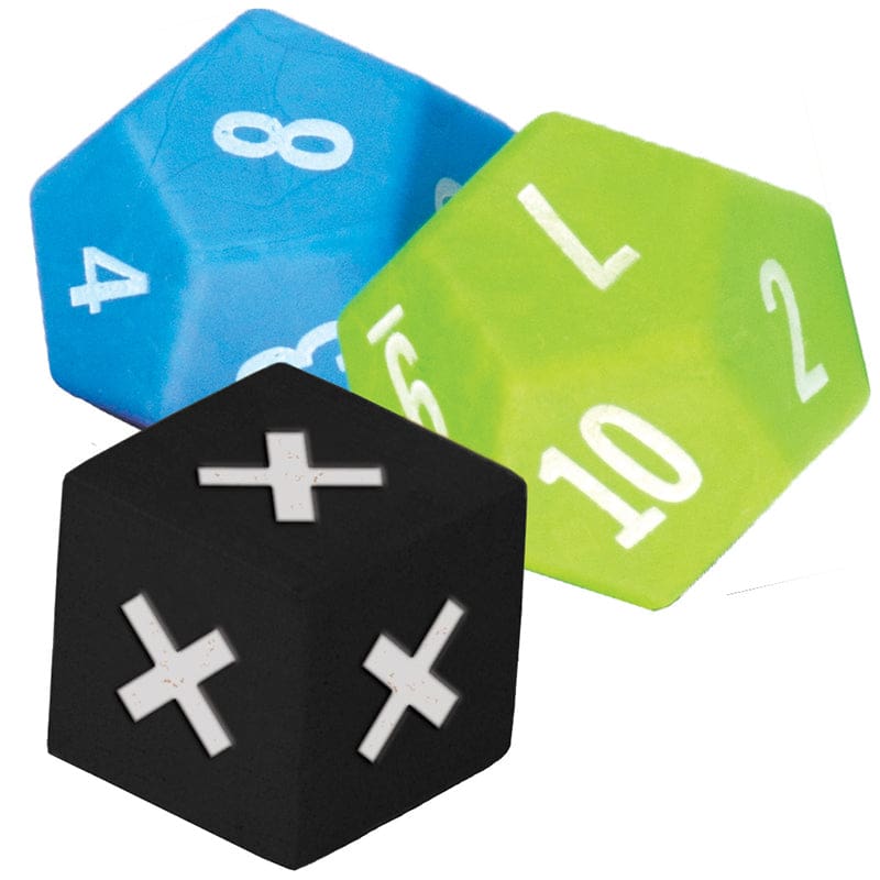 3 Pack Multiplication Dice (Pack of 10) - Multiplication & Division - Teacher Created Resources