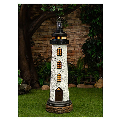 BJ 48" Solar Lighthouse - White