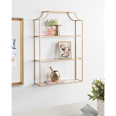 Kate and Laurel Ciel Glam 3-Tier Scalloped Wall Shelf - Gold