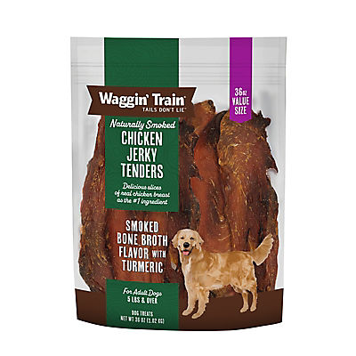 Waggin' Train Smoked Chicken Jerky with Bone Broth & Turmeric, 36 oz.