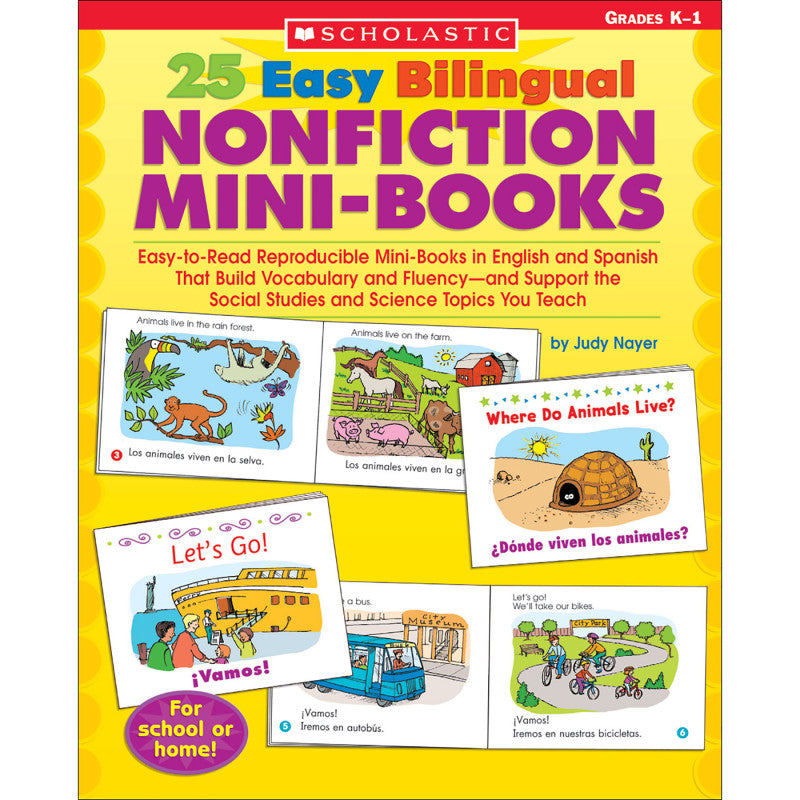 25 Easy Bilingual Nonfiction Mini Books (Pack of 6)