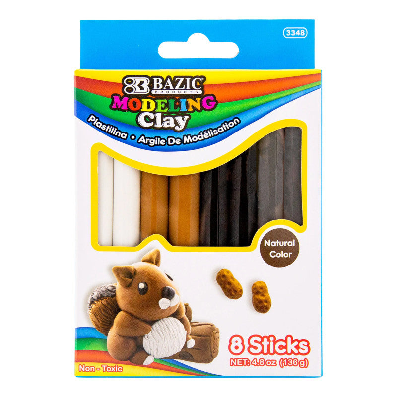 4 Earth Color Modeling Clay Sticks 4.8 Oz 136G (Pack of 12)
