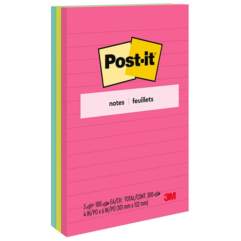 3Ct 4X6 Postit Notes Line Cape Town Colors (Pack of 2) - Post It & Self-Stick Notes - 3M Company