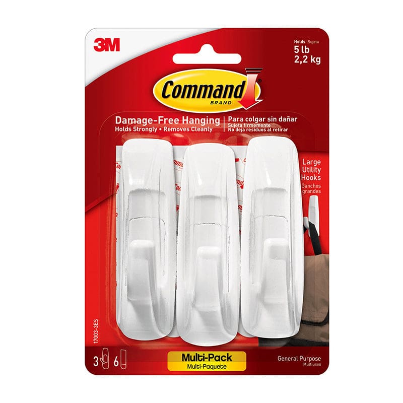 3Ct Command Large Utility Hook Pack (Pack of 3) - Adhesives - 3M Company