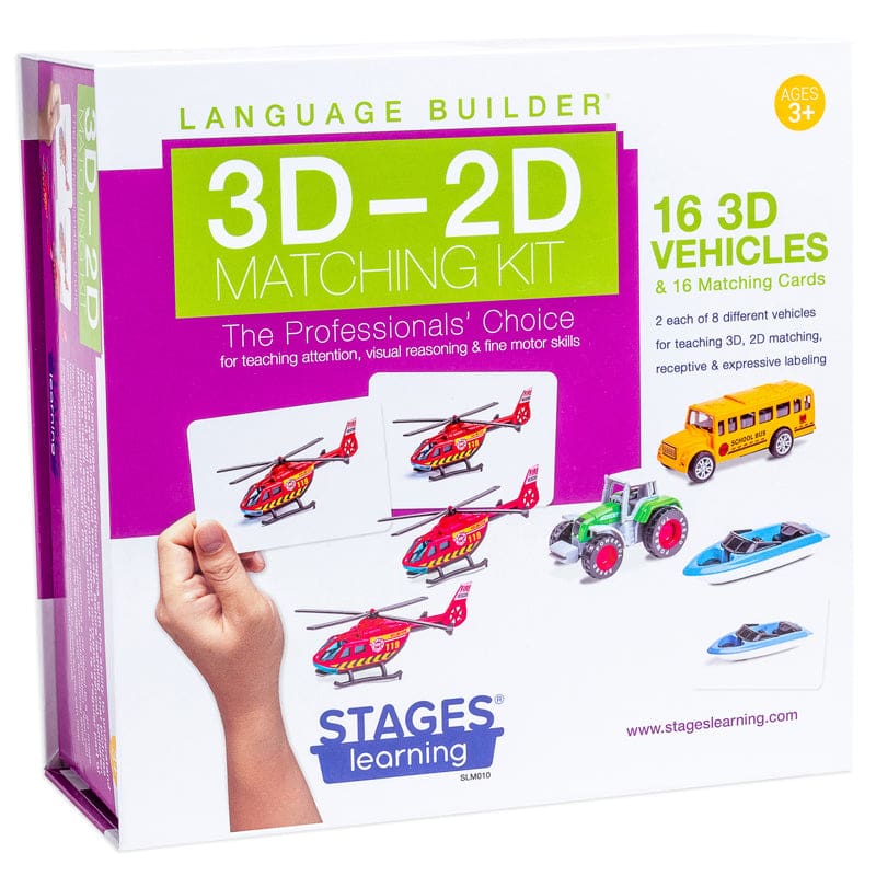 3D-2D Matching Vehicles Kit Language Builder - Activities - Stages Learning Materials