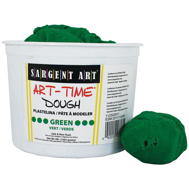 3Lb Art Time Dough - Green (Pack of 2) - Dough & Dough Tools - Sargent Art Inc.