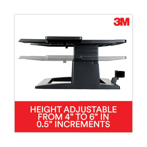 3M Adjustable Notebook Riser 13 X 13 X 4 To 6 Black Supports 20 Lbs - School Supplies - 3M™